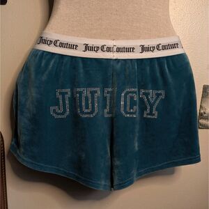 Juicy Couture Rhinestone Micro Sleep Shorts Women's Small Blue